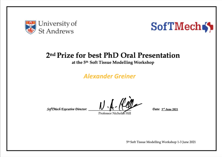 5th St. Andrews SofTMech Soft Tissue Modelling workshop